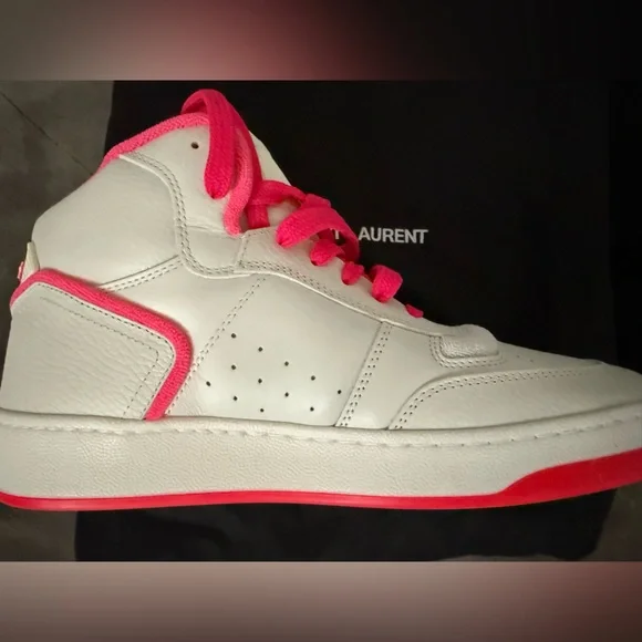 Saint Laurent SL/80 White and Pink Sneakers Size 8 / 41